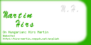 martin hirs business card